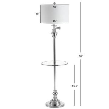Cora 60" Metal/Glass LED Side Table and Floor Lamp - JONATHAN Y